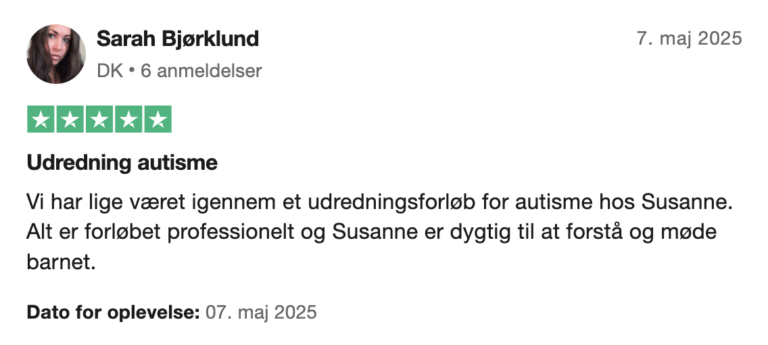5 star Trustpilot Danmark 2025 psykolog
