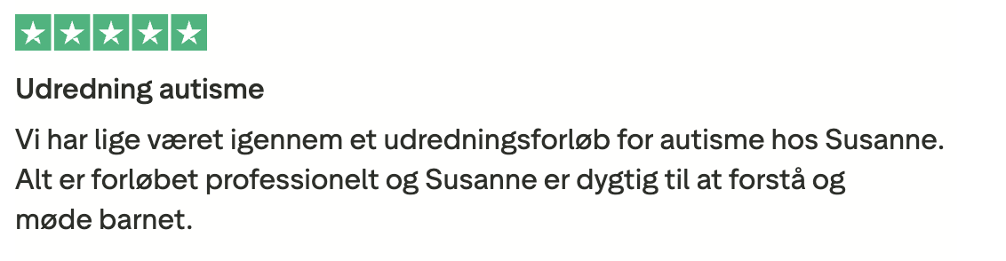 Anmeldelse 5 stjerner autoriseret psykolog