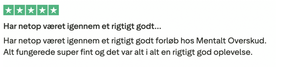 Trustpilot 5 stars anmeldelse psykolog