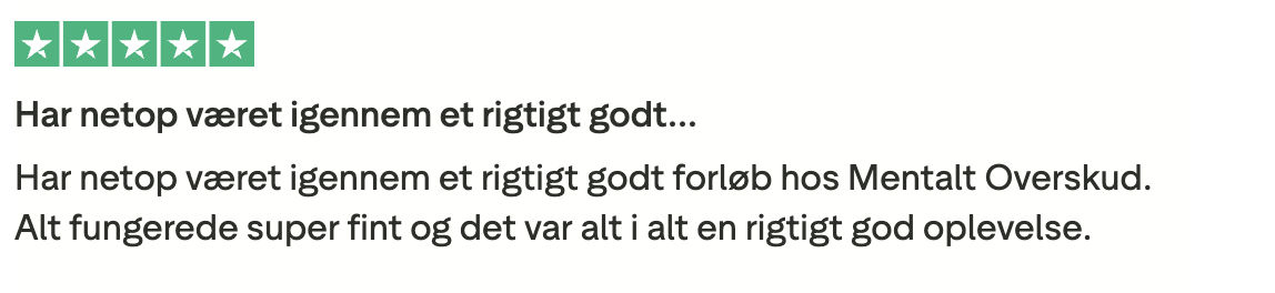 Trustpilot 5 stars anmeldelse psykolog