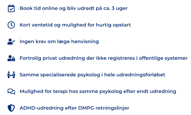 privat ADHD udredning uden ventetid